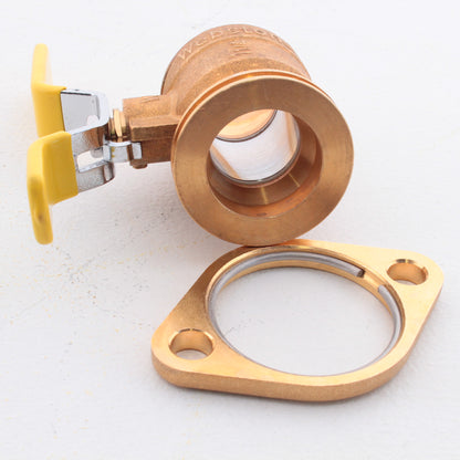 Webstone H-51405 Brass Full Port Forged 1.25" SWT Rotating Uni-Flange Ball Valve