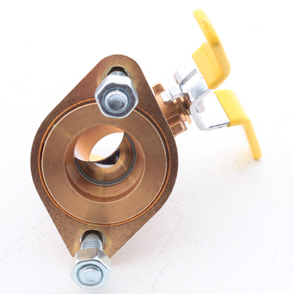 Webstone H-51405 Brass Full Port Forged 1.25" SWT Rotating Uni-Flange Ball Valve