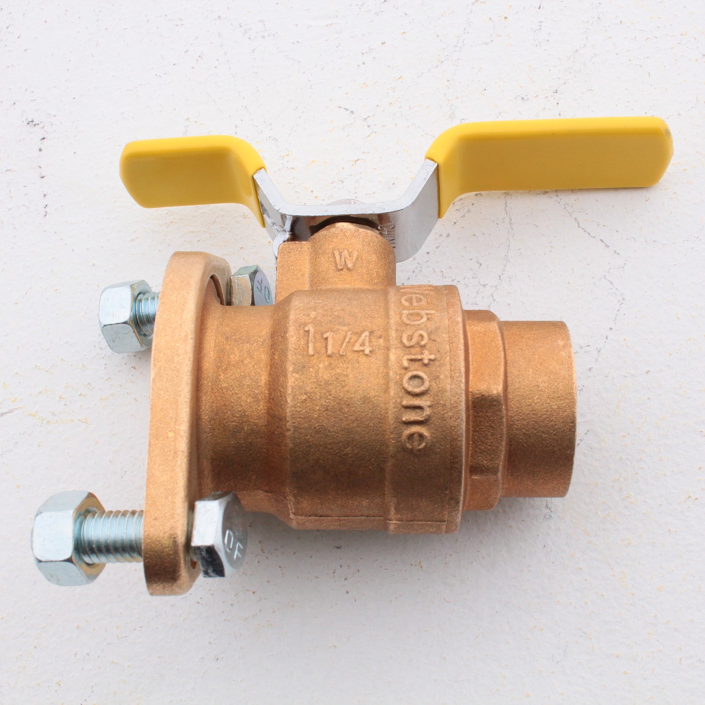 Webstone H-51405 Brass Full Port Forged 1.25" SWT Rotating Uni-Flange Ball Valve