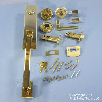 Weslock 6611BH301 P. Brass Entry Door Knob Handle & Deadbolt
