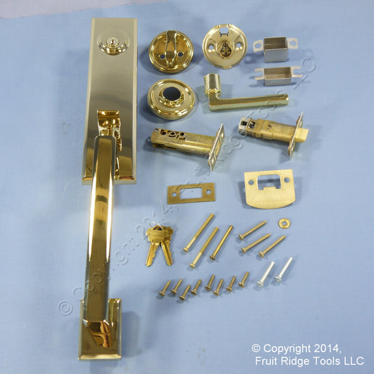 Weslock 6611BH301 P. Brass Entry Door Knob Handle & Deadbolt