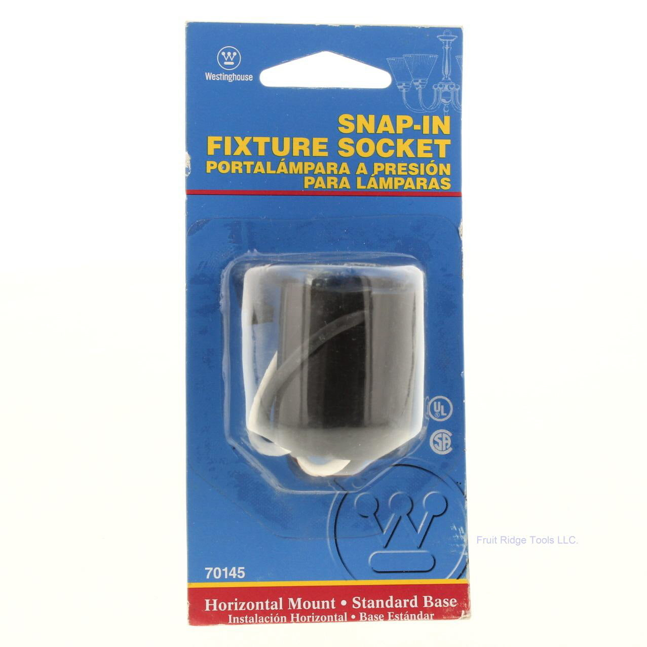 Westinghouse 70145 Black Snap-In Fixture Socket Horizontal Mount