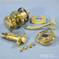 Weslock L640IMP03BOR03-KA3 Polished Brass Left-handed Impresa 640 Keylock Knob