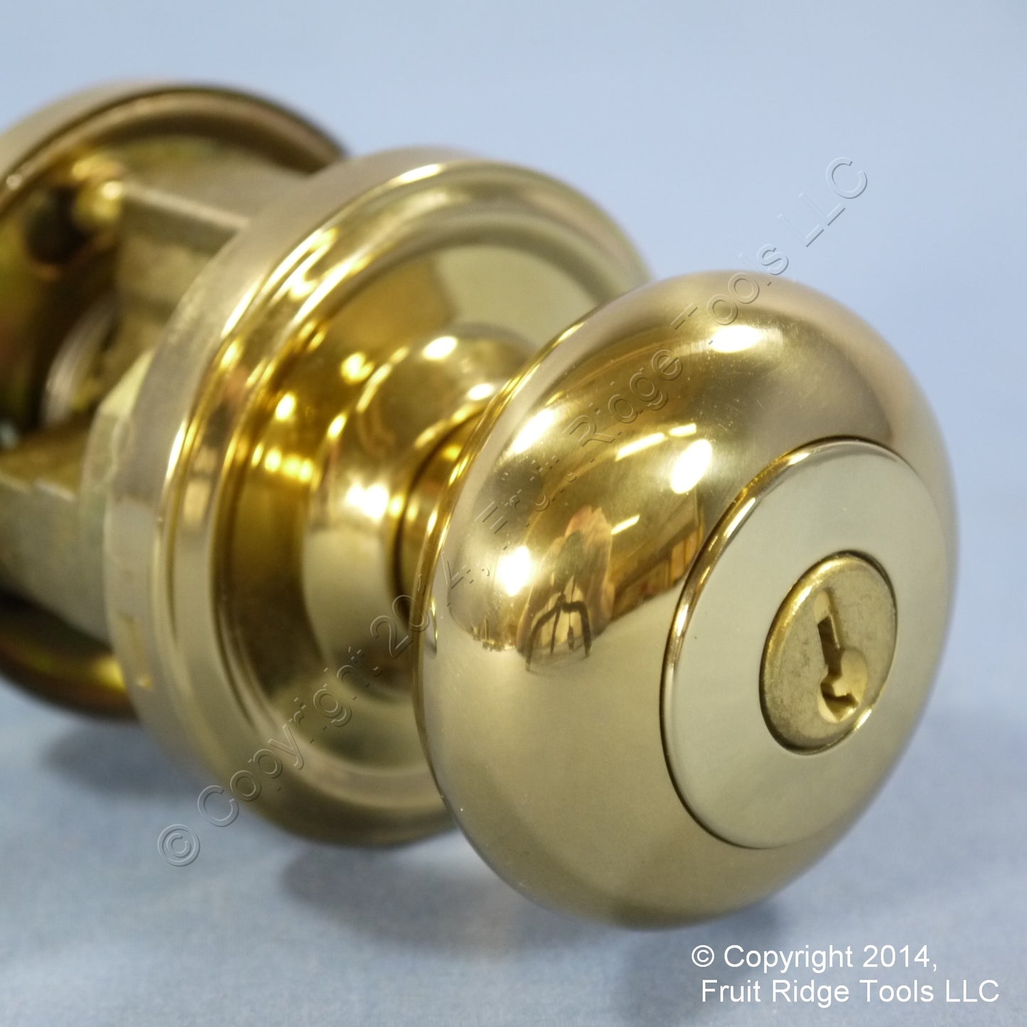 Weslock L640IMP03BOR03-KA3 Polished Brass Left-handed Impresa 640 Keylock Knob