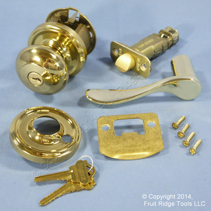 6 Left Weslock Traditonale Impresa 640 Polished Brass Keylock Knob Bordeau Latch