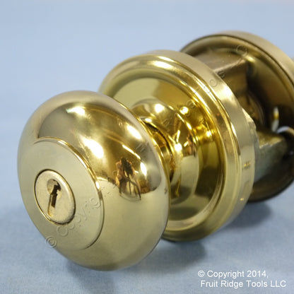 6 Left Weslock Traditonale Impresa 640 Polished Brass Keylock Knob Bordeau Latch