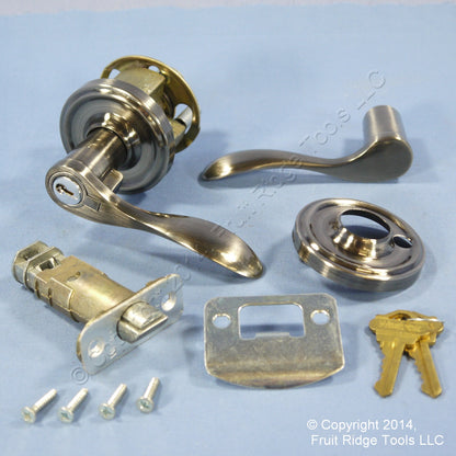 Right Weslock Traditonale Bordeau 640 Weathered Pewter Keylock Lever Handle