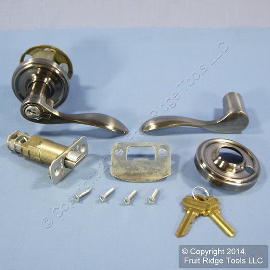 6 Right Weslock Traditonale Bordeau 640 Weathered Pewter Keylock Lever Handles