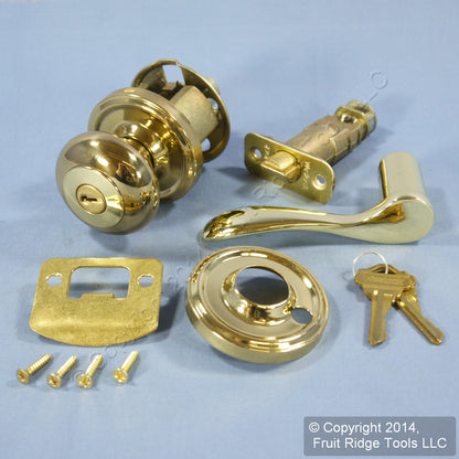 Right Weslock Polished Brass Traditonale Impresa 640 Keylock Knob Bordeau Latch