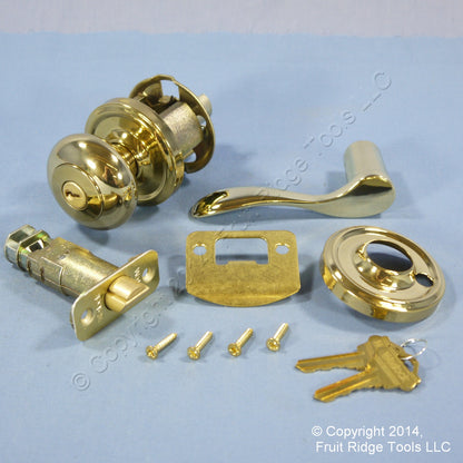 6 Right Weslock Traditonale Impresa Polished Brass Keylock Knob Bordeau Lever