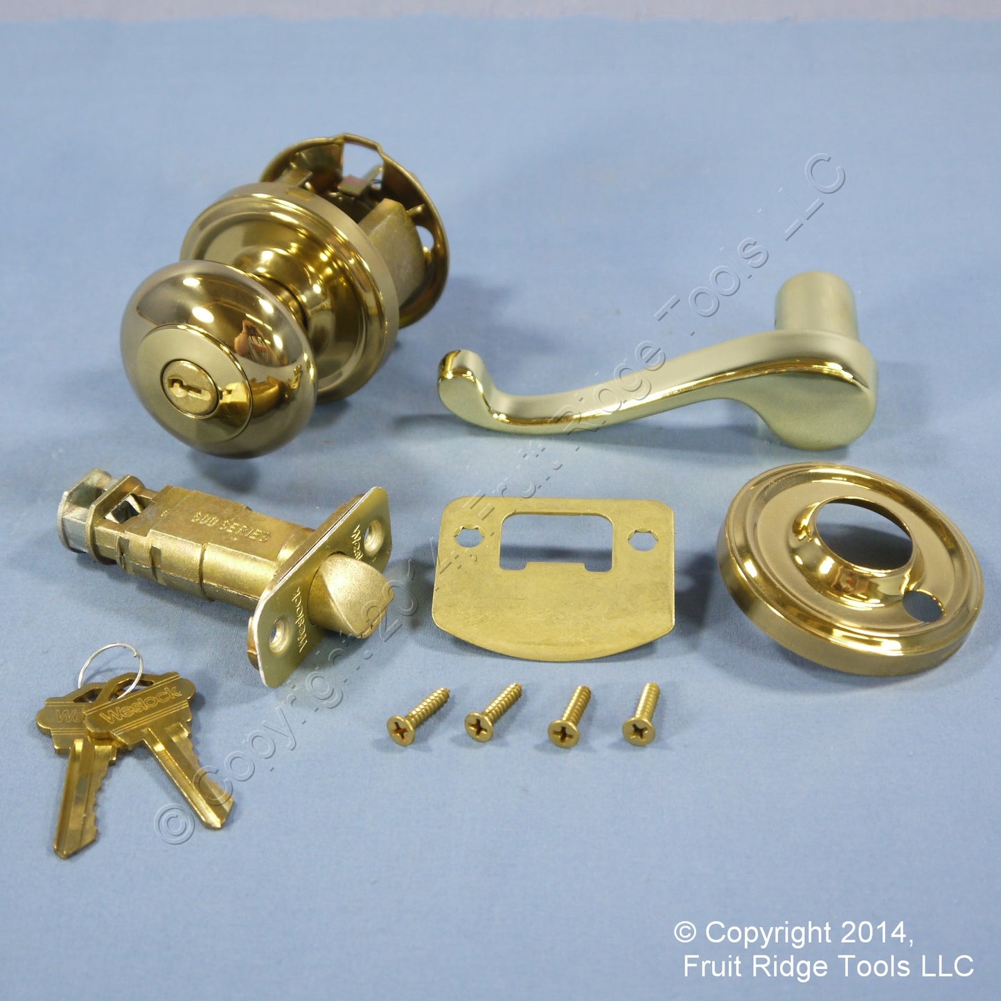 3 Right Weslock Traditonale Impresa 640 Polished Brass Keylock Knob Calais Latch