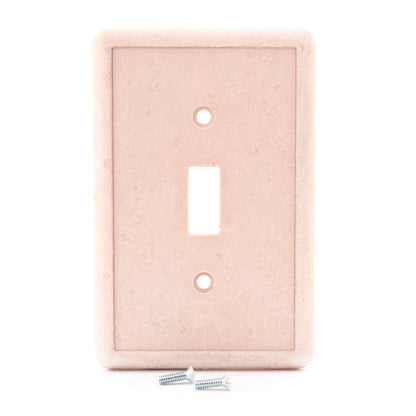 Weybridge SWP102-01 Travertine Beige 1-Gang Cast Stone Toggle Switch Wallplate