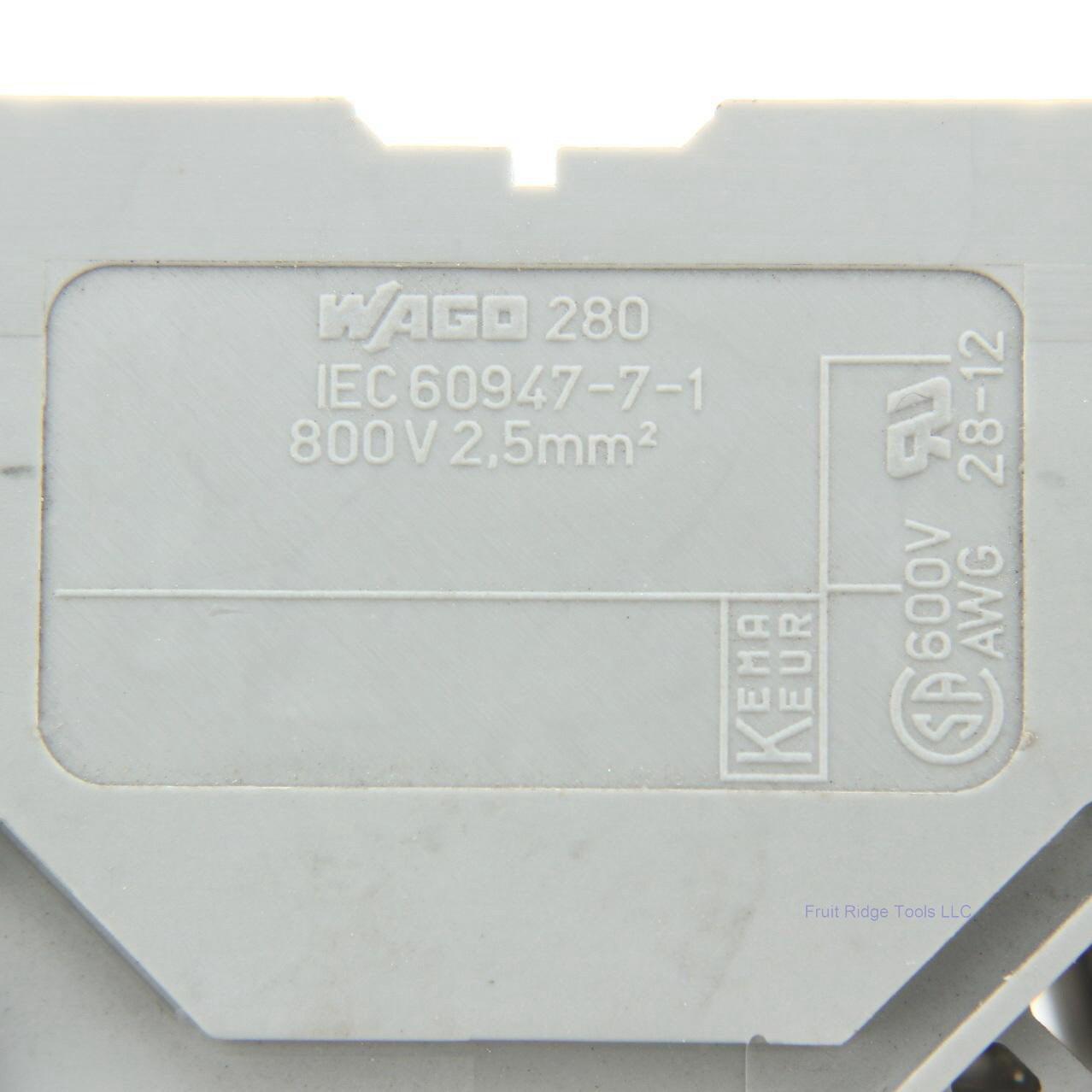 7 Wago Din Rail Mount Terminal Blocks 4-Position 28-14AWG 10A Clamp 280-609