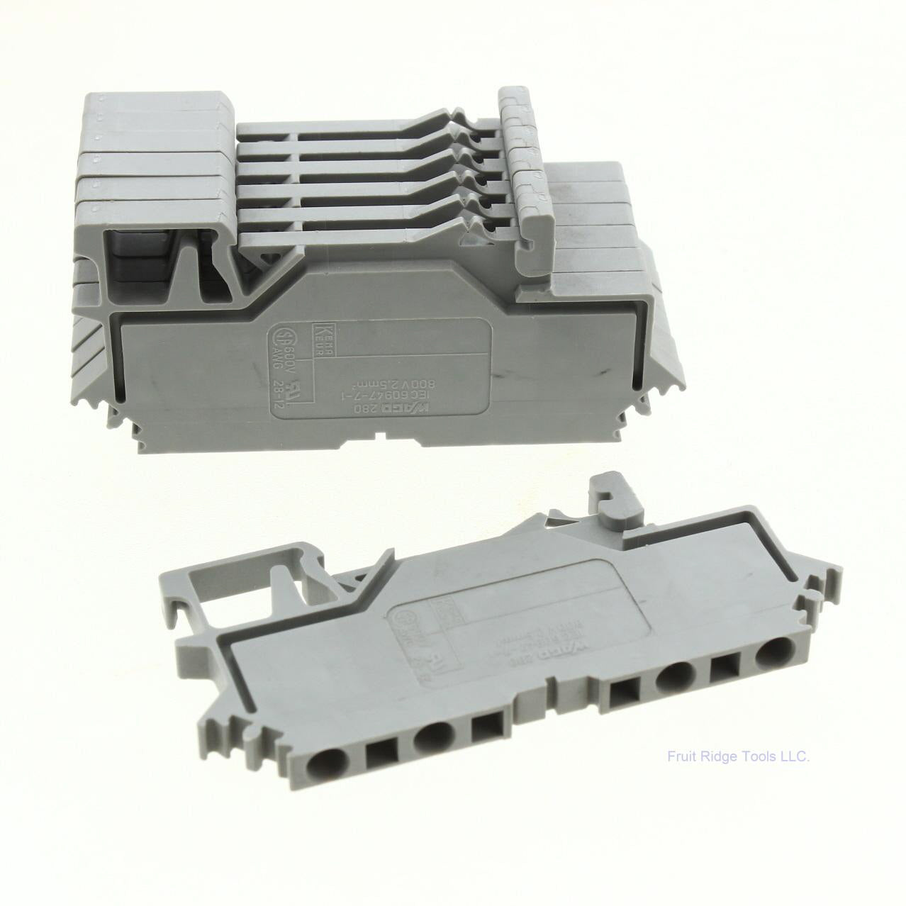 7 Wago Din Rail Mount Terminal Blocks 4-Position 28-14AWG 10A Clamp 280-609