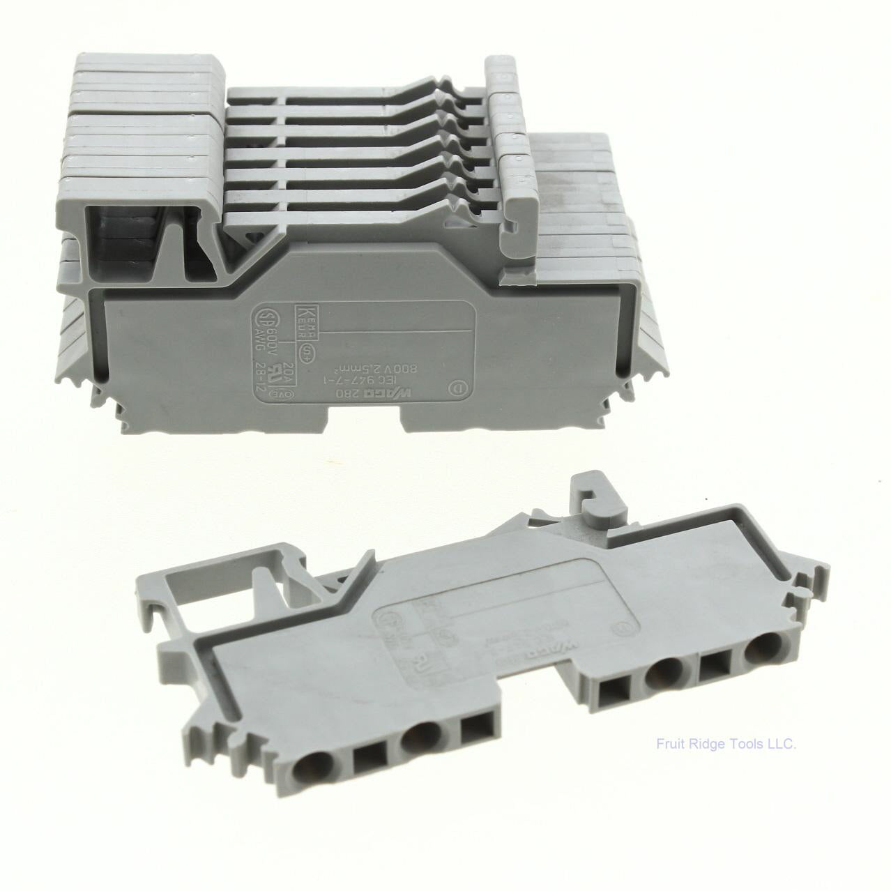 8-Pack Wago 280-621 Gray DIN Rail Mount Terminal Block 4 Positions 24A