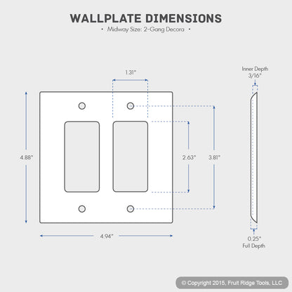 Leviton PJ262-T Lt Almond 2-Gang Decora GFCI Unbreakable Midway Wallplate Cover