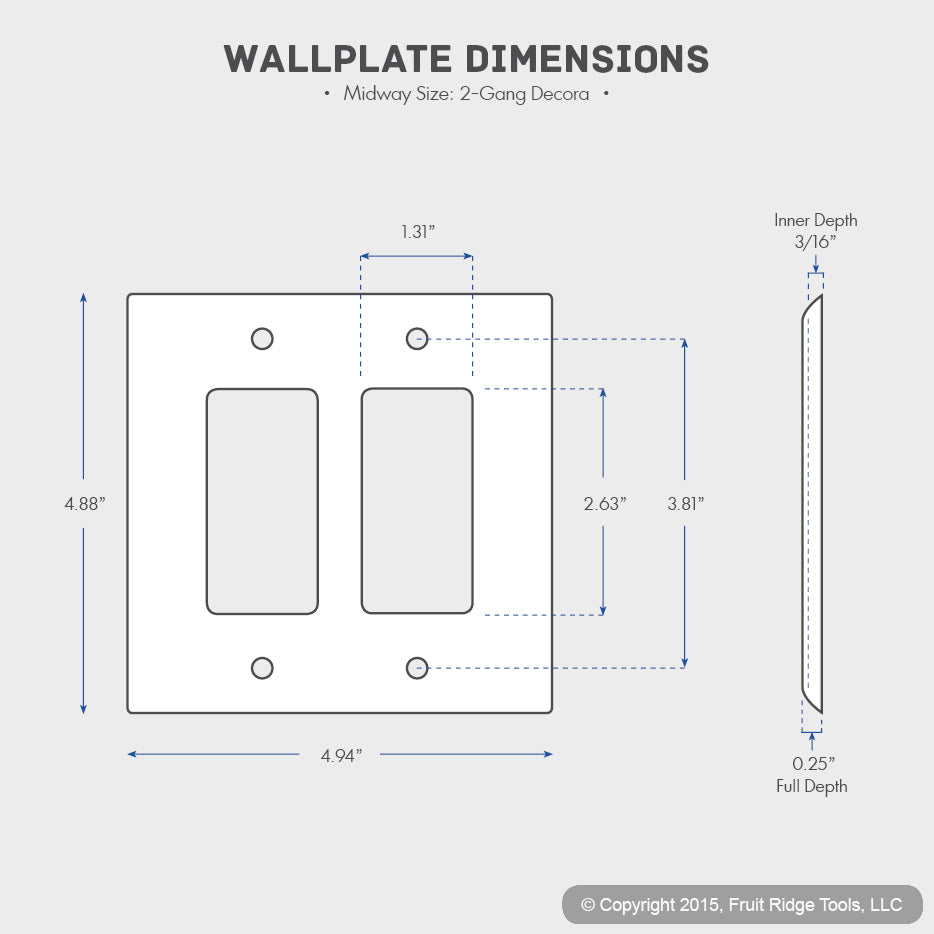 Leviton PJ262-A Almond 2-Gang Decora GFI GFCI Unbreakable Midway Wallplate Cover