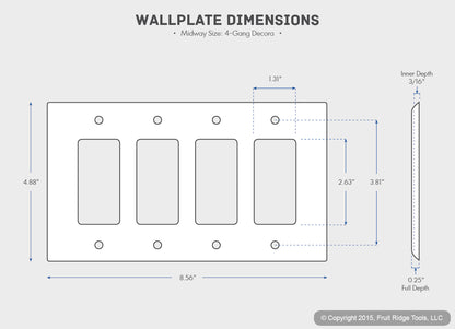 Leviton PJ264-I Ivory 4-Gang Decora GFI Unbreakable Midway Wallplate Cover 10pc