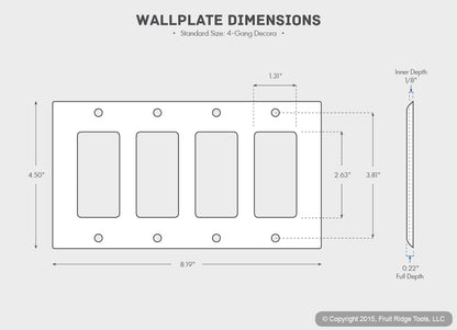 Leviton 80412-A Almond 4-Gang 4-Decora Plastic Standard Wallplate Cover 10-pack