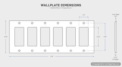 Cooper 2166V Ivory 6-Gang Decorator GFCI GFI Plastic Standard Wallplate Cover