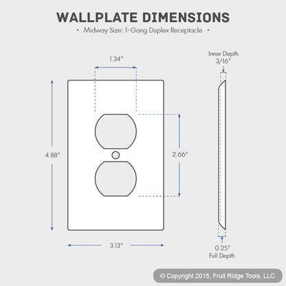 Cooper PJ8W White 1-Gang Duplex Unbreakable Nylon Mid-Size Wallplate Cover 3pcs