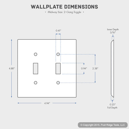 Cooper 2039A Almond 2-Gang Mid-Size Switch Cover Thermoset Wallplate Switchplate