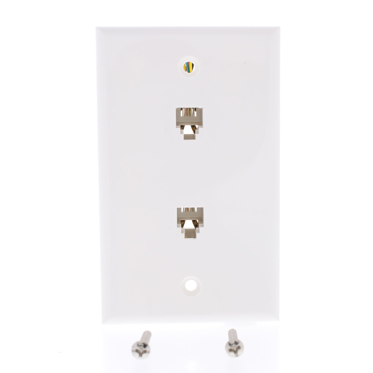 Zenith White Dual Telephone LandLine Jack Wallplate Cover TW1002DW