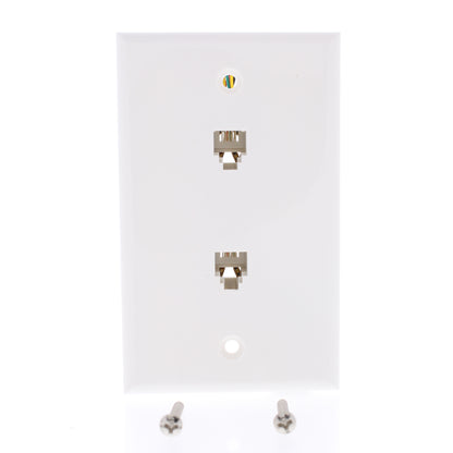 Zenith White Dual Telephone LandLine Jack Wallplate Cover TW1002DW