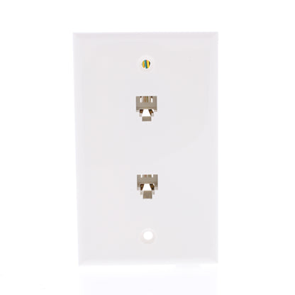 Zenith White Dual Telephone LandLine Jack Wallplate Cover TW1002DW