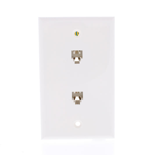 Zenith White Dual Telephone LandLine Jack Wallplate Cover TW1002DW