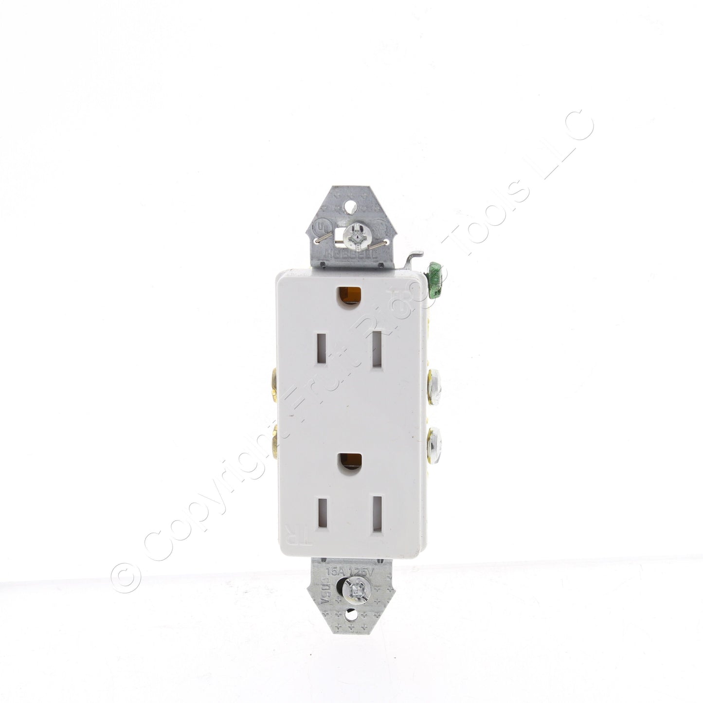 10pcs Hubbell White Tamper Resistant Decorator Receptacles 15A RRD15KWTR No Ears