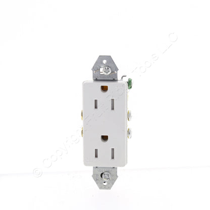 10pcs Hubbell White Tamper Resistant Decorator Receptacles 15A RRD15KWTR No Ears