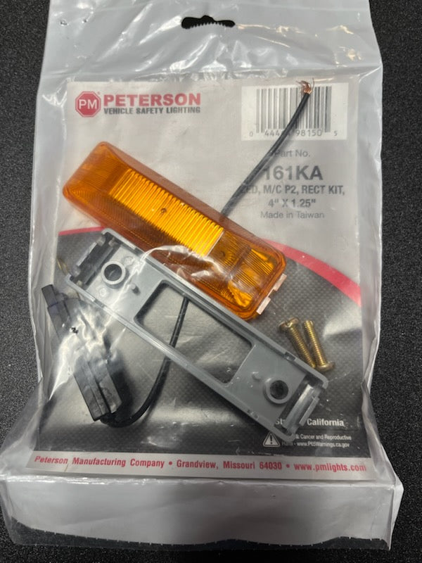 Peterson 161KA Amber Piranha LED Clearance Side Marker Light Sealed Bracket